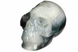 Polished Agate Skull with Quartz Crystal Pocket #148094-3